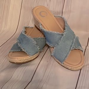 Journee Collection Denim Sandals